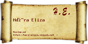 Héra Eliza névjegykártya